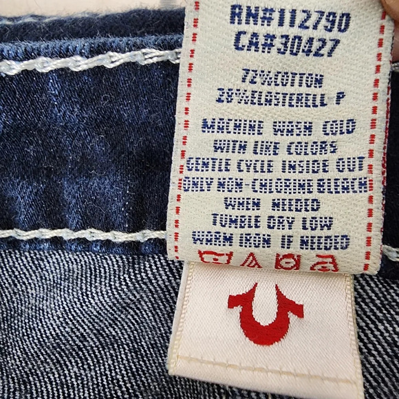 True Religion Dark Denim Pencil Skirt Festival Rodeo Size 27 - Picture 3 of 11